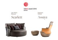 Red Dot Award 2016 awarded to Scarlett sofa and Assaya armchair by Poltrona Frau